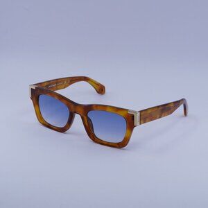 Palm Angels PERI101 WESTPORT 2449 Sunglasses Havana Cat Eye Frame, Blue Lenses